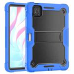 For Xiaomi Pad 7 / 7 Pro Shockproof Silicone Hybrid PC Tablet Case with Holder(Black + Dark Blue)