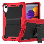 For Xiaomi Redmi Pad 2 Shockproof Silicone Hybrid PC Tablet Case with Holder(Black + Red)