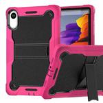 For Xiaomi Redmi Pad 2 Shockproof Silicone Hybrid PC Tablet Case with Holder(Black + Rose Red)