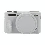 For Canon PowerShot G7 X Mark II / G7X2 Soft Silicone Protective Case with Lens Cover(Grey)