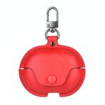 For Huawei FreeBuds Pro 3 Business Leather Earphone Protective Case with Hook(Red)