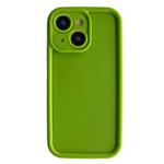 For iPhone 14 Plus Fine Hole Shockproof Frame Frosted TPU Phone Case(Green)