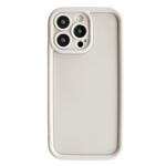 For iPhone 14 Pro Fine Hole Shockproof Frame Frosted TPU Phone Case(Beige)