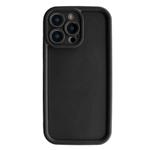 For iPhone 14 Pro Max Fine Hole Shockproof Frame Frosted TPU Phone Case(Black)