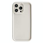 For iPhone 14 Pro Max Fine Hole Shockproof Frame Frosted TPU Phone Case(Beige)