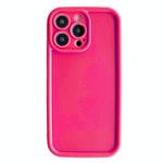 For iPhone 14 Pro Max Fine Hole Shockproof Frame Frosted TPU Phone Case(Rose Red)