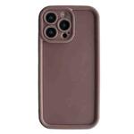 For iPhone 13 Pro Max Fine Hole Shockproof Frame Frosted TPU Phone Case(Brown)