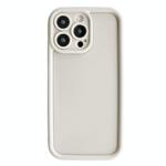 For iPhone 13 Pro Fine Hole Shockproof Frame Frosted TPU Phone Case(Beige)