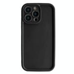 For iPhone 12 Pro Max Fine Hole Shockproof Frame Frosted TPU Phone Case(Black)