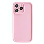 For iPhone 11 Pro Max Fine Hole Shockproof Frame Frosted TPU Phone Case(Pink)