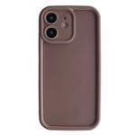 For iPhone 11 Fine Hole Shockproof Frame Frosted TPU Phone Case(Brown)