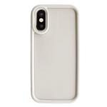 For iPhone X / XS Fine Hole Shockproof Frame Frosted TPU Phone Case(Beige)