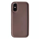 For iPhone X / XS Fine Hole Shockproof Frame Frosted TPU Phone Case(Brown)