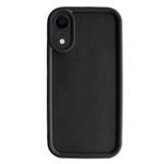 For iPhone XR Fine Hole Shockproof Frame Frosted TPU Phone Case(Black)