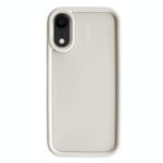 For iPhone XR Fine Hole Shockproof Frame Frosted TPU Phone Case(Beige)