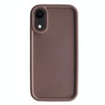 For iPhone XR Fine Hole Shockproof Frame Frosted TPU Phone Case(Brown)