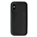 For iPhone XS Max Fine Hole Shockproof Frame Frosted TPU Phone Case(Black)