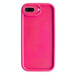 For iPhone 8 Plus / 7 Plus Fine Hole Shockproof Frame Frosted TPU Phone Case(Rose Red)