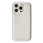 For iPhone 15 Pro Max Fine Hole Shockproof Frame Frosted TPU Phone Case(Beige)