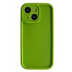 For iPhone 15 Plus Fine Hole Shockproof Frame Frosted TPU Phone Case(Green)