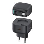 USAMS US-CC202 SMF Series PD35W Dual Type-C Port GaN Fast Charger, EU Plug(Black)