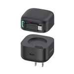 USAMS US-CC203 SMF Series PD35W Dual Type-C Port GaN Fast Charger, US Plug(Black)