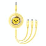 Baseus 3 in 1 USB to USB-C / Type-C + 8 Pin + Micro USB Fast Charging Data Cable, Length: 1.1m(Yellow)
