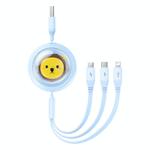 Baseus 3 in 1 USB to USB-C / Type-C + 8 Pin + Micro USB Fast Charging Data Cable, Length: 1.1m(Blue)