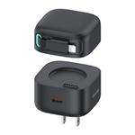 USAMS US-CC210 SMF Series PD35W 8 Pin + Type-C Dual Port GaN Fast Charger, US Plug(Black)