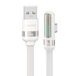 USAMS US-SJ651 6A USB to USB-C/Type-C Aluminum Alloy Digital Display Fast Charging Elbow Data Cable, Length: 1.2m(Beige)