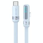 USAMS US-SJ652 PD 30W USB-C/Type-C to 8 Pin Aluminum Alloy Digital Display Fast Charging Elbow Data Cable, Length: 1.2m(Blue)