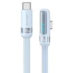 USAMS US-SJ653 PD 100W USB-C/Type-C to USB-C/Type-C Aluminum Alloy Digital Display Fast Charging Elbow Data Cable, Length: 1.2m(Blue)