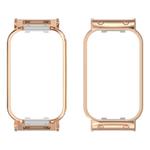 For Xiaomi Smart Band 8 Active / Redmi Band 2 Metal Frame Watch Protective Case(Rose Gold)