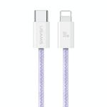 USAMS US-SJ657 U86 PD30W USB-C/Type-C to 8 Pin Rainbow Braided Fast Charging Data Cable, Length: 1.2m(Purple)