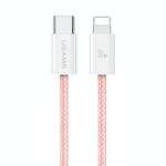 USAMS US-SJ657 U86 PD30W USB-C/Type-C to 8 Pin Rainbow Braided Fast Charging Data Cable, Length: 1.2m(Pink)