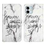 For iPhone 12 mini Oil Embossed 3D Drawing Leather Phone Case(Words Marble)