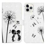 For iPhone 12 / 12 Pro Oil Embossed 3D Drawing Leather Phone Case(Couple Dandelion)