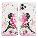 For iPhone 12 Pro Max Oil Embossed 3D Drawing Leather Phone Case(Flower Fairy)