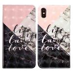 For iPhone X / XS Oil Embossed 3D Drawing Leather Phone Case(Stitching Marble)