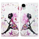 For iPhone XR Oil Embossed 3D Drawing Leather Phone Case(Flower Fairy)