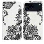 For iPhone 17 Pro Max Oil Embossed 3D Drawing Leather Phone Case(Lace Flower)