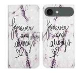For iPhone 17 Air Oil Embossed 3D Drawing Leather Phone Case(Words Marble)