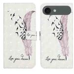 For iPhone 17 Air Oil Embossed 3D Drawing Leather Phone Case(Feather)