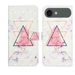 For iPhone 17 Air Oil Embossed 3D Drawing Leather Phone Case(Triangular Marble)