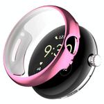 For Google Pixel Watch 2 Full Coverage TPU Electroplated Watch Protective Case(Pink)