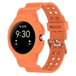 For Google Pixel Watch 2 Integrated Fully Enclosed Silicone Watch Band(Orange)