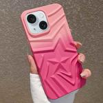 For iPhone 15 Plus Gradient Star TPU Phone Case(Rose Pink)