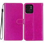 For Motorola Edge 40 Glitter Powder Flip Leather Phone Case(Rose Red)