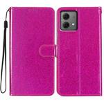 For Motorola Moto G84 5G Glitter Powder Flip Leather Phone Case(Rose Red)