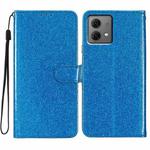 For Motorola Moto G84 5G Glitter Powder Flip Leather Phone Case(Blue)